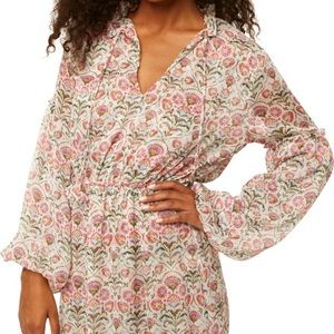 Misa Los Angeles Amata Floral Long Sleeve Chiffon Maxi Size S Like New